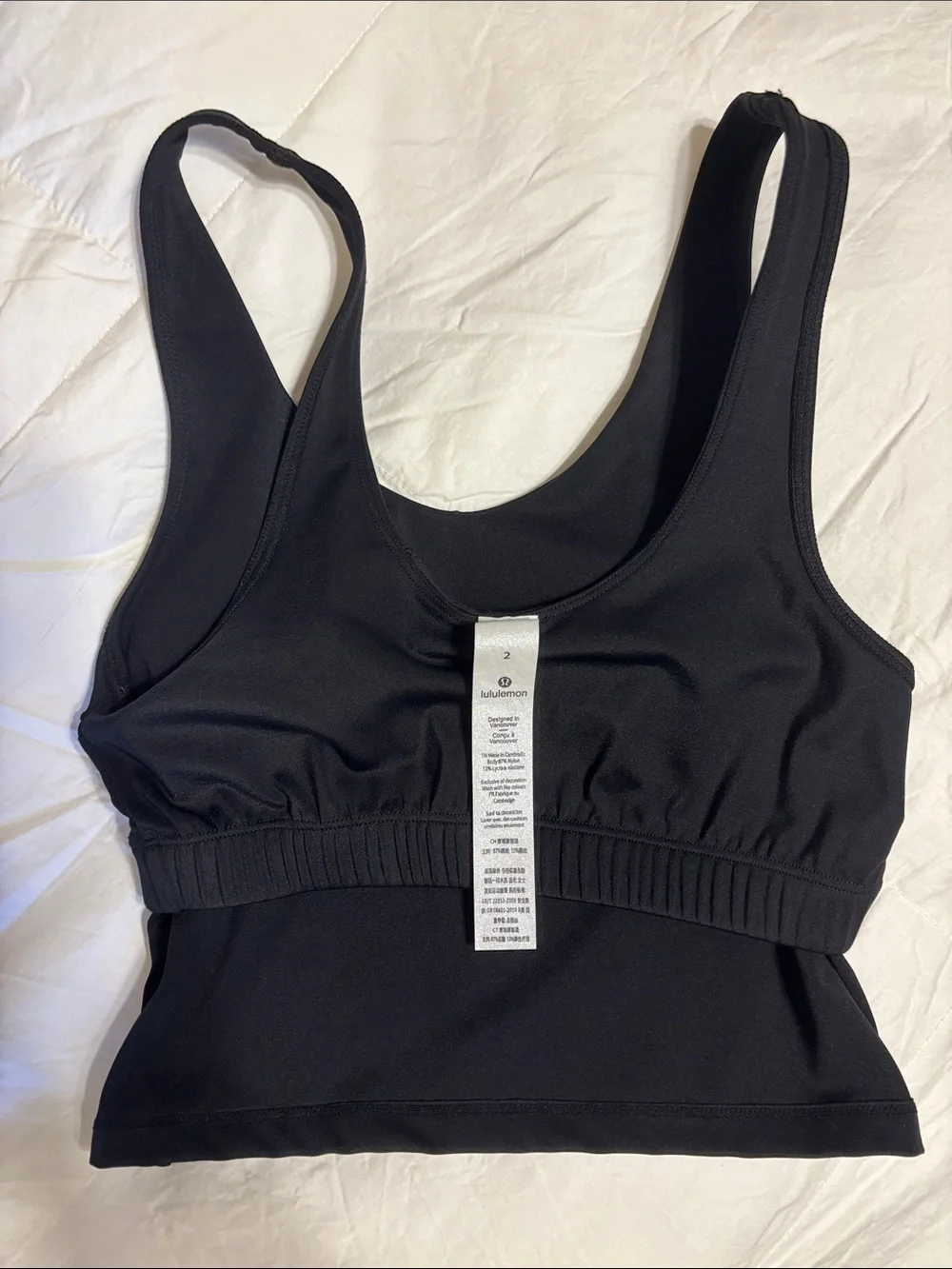 Lululemon athletica Black Scoop Crop Tank Top - Women NWOT
